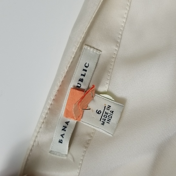 Banana Republic Ivory Silk Dress Size 6 - Picture 12 of 16